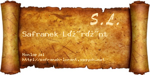 Safranek Lóránt névjegykártya