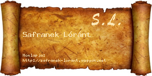 Safranek Lóránt névjegykártya
