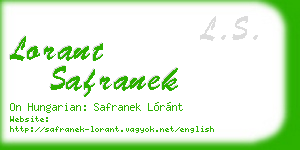 lorant safranek business card