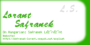 lorant safranek business card